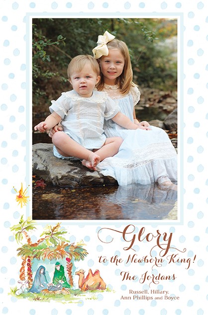 Newborn King Boy Holiday Photo Cards