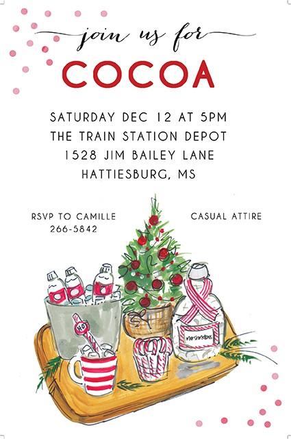 Cocoa Cocktails Holiday Invitations