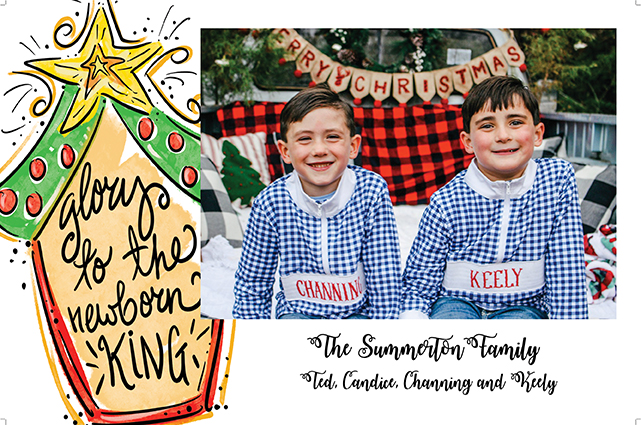 Glory to the Newborn King Manger Holiday Photo Cards