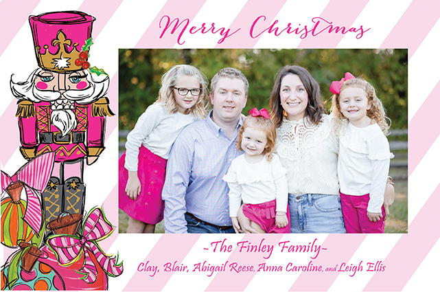 Pink Nutcracker Holiday Photo Cards