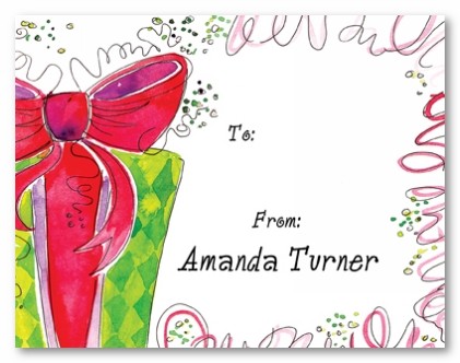 Present with Red Bow Personalized Folded Note