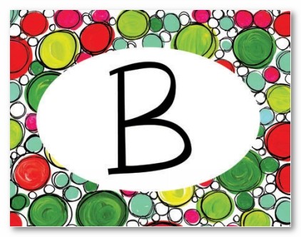 Holiday Dots Pattern Initial Folded Notes