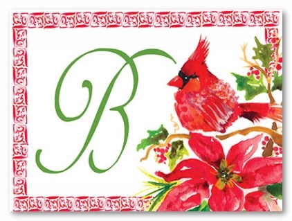 Christmas Cardinal Personalized Folded Note