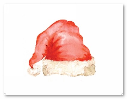 Santa's Hat Personalized Folded Note