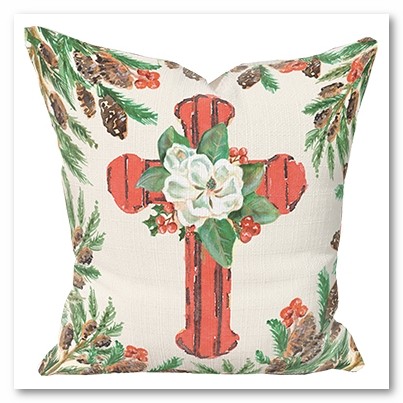 Magnolia Cross Pillow