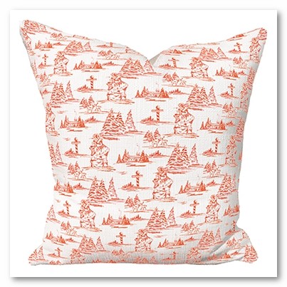 Red Toile Pillow