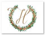 Christmas Wreath Personalized Folded Note