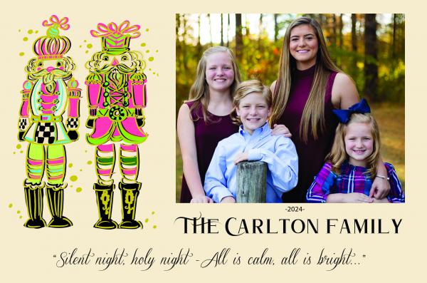 Pastel Nutcrackers Personalized Holiday Photo card